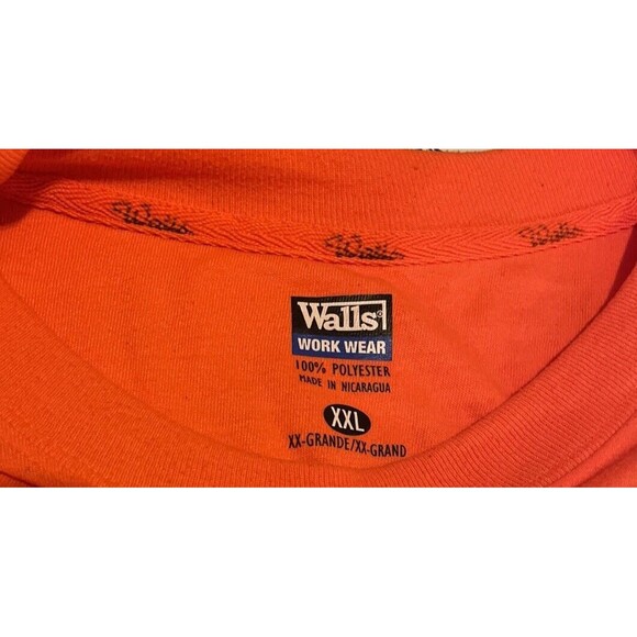 Walls Work Wear T Shirt XXL Safety Orange - Picture 4 of 5